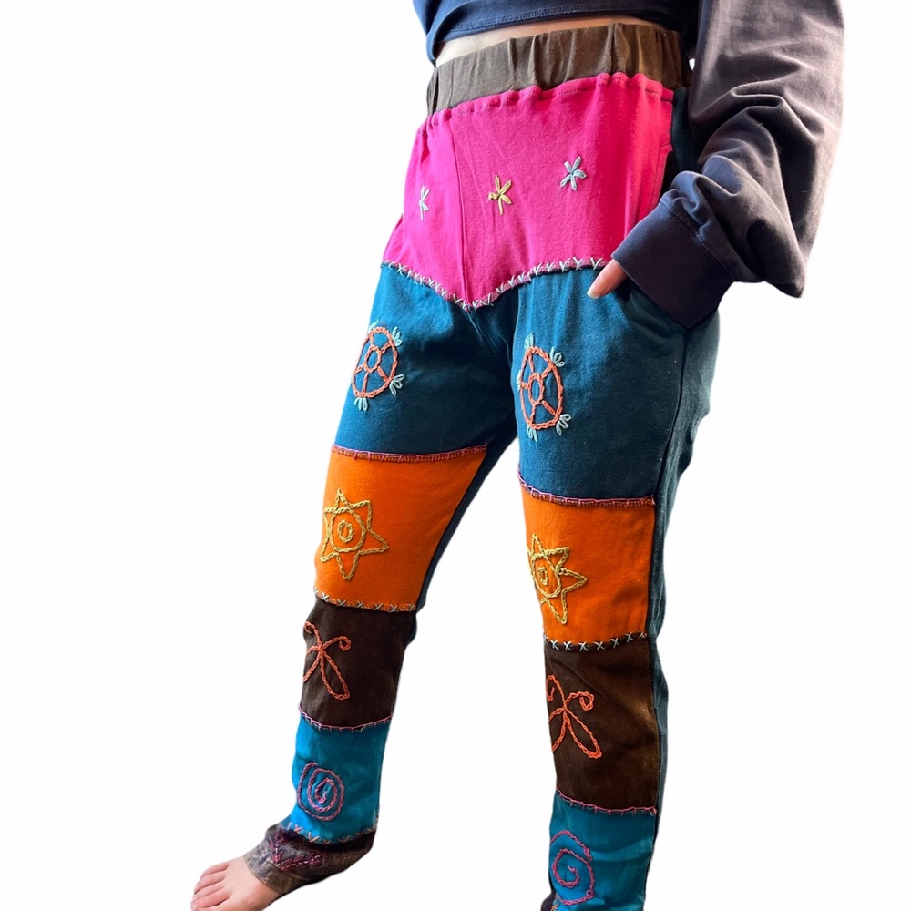 #02 Hippie Patchwork boho pants S, M, L Nepal custom handmade